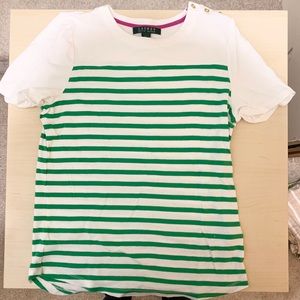 Lauren Ralph Lauren Striped T-Shirt (w/ Buttons)